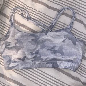 Grey camo sports bra
